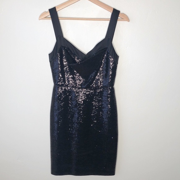 Monique Lhuillier Dresses & Skirts - NWOT Monique Lhuillier Black Sequin silk dress